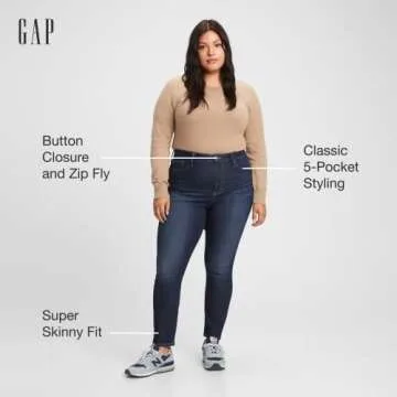 GAP Women's High Rise Favorite Jegging Jeans - Flattering Stretch Fit in Black