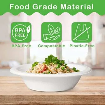 12oz Disposable Paper Bowls - 150 Pack Eco-Friendly