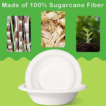 12oz Disposable Paper Bowls - 150 Pack Eco-Friendly