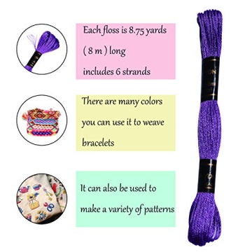 61 Colors Rainbow Embroidery Floss for Crafting Projects