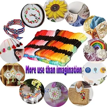 61 Colors Rainbow Embroidery Floss for Crafting Projects