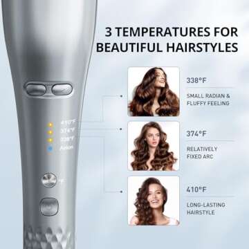Automatic Hair Curler, 2024 Upgraded Automatic Curling Iron with Anion to Protect Hair, Double Layer Heat Shield, Smart Anti-Stuck, 3 Temperatures & 3 Timer, 1 Inch Curling Iron with Dual Voltage