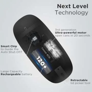 Canslab Ultrablade PRO Auto Stop USB Rechargeable Can Opener for Kitchen for Seniors with Arthritis, Long Battery Life, Handfree One Touch, Side Cut for Smooth Edge, Wall Mounted Small Size, Brown