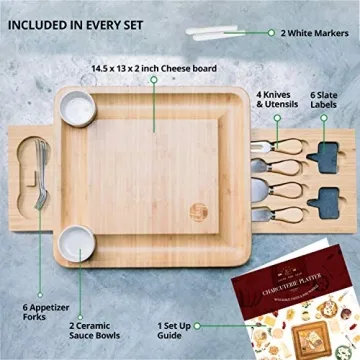 ROOTS TO TABLE Bamboo Cheese Board Set for Entertaining