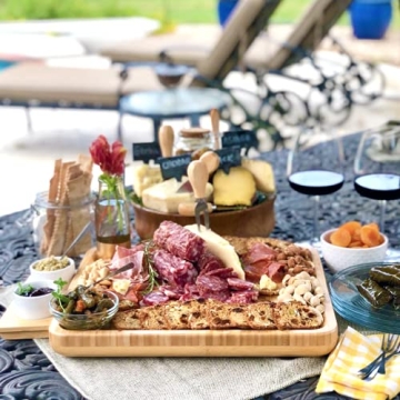 ROOTS TO TABLE Bamboo Cheese Board Set for Entertaining