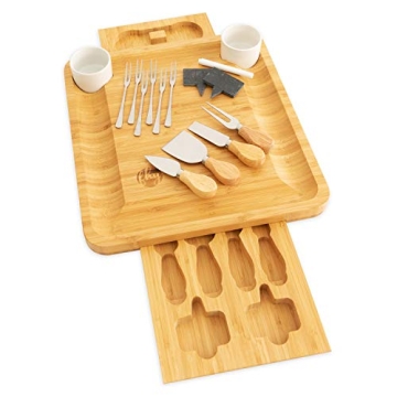 ROOTS TO TABLE Bamboo Cheese Board Set for Entertaining
