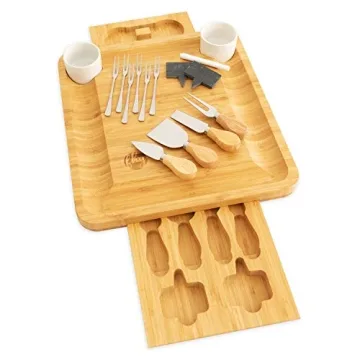 ROOTS TO TABLE Bamboo Cheese Board Set for Entertaining