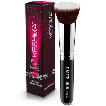 Flat Top Kabuki Foundation Brush By KESHIMA - Premium Makeup Brush for Liquid, Cream, and Powder - B...