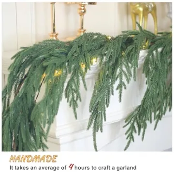 9FT Real Touch Norfolk Pine Garland for Christmas