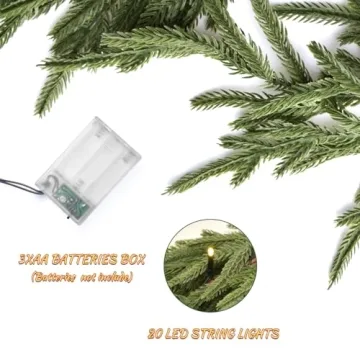 9FT Real Touch Norfolk Pine Garland for Christmas