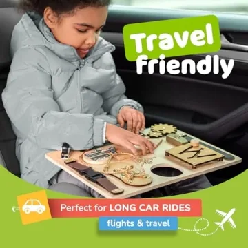 deMoca Montessori Busy Board for Toddler Learning Fun