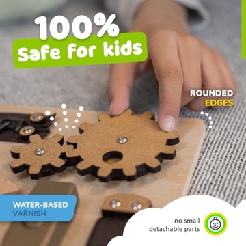 deMoca Montessori Busy Board for Toddler Learning Fun