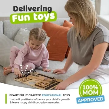 deMoca Montessori Busy Board for Toddler Learning Fun