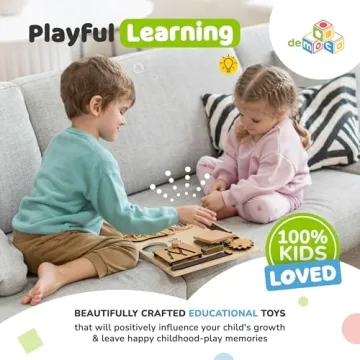 deMoca Montessori Busy Board for Toddler Learning Fun