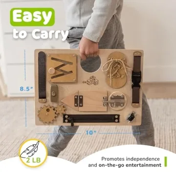 deMoca Montessori Busy Board for Toddler Learning Fun