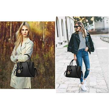 Jeniulet Purses and Handbags for Women Fashion Ladies PU Leather Top Handle Satchel Shoulder Tote Ba...