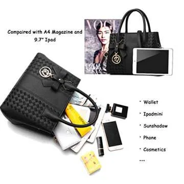 Jeniulet Purses and Handbags for Women Fashion Ladies PU Leather Top Handle Satchel Shoulder Tote Bags