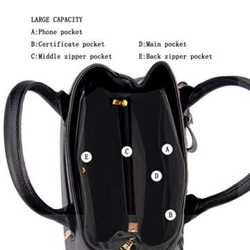 Jeniulet Purses and Handbags for Women Fashion Ladies PU Leather Top Handle Satchel Shoulder Tote Bags