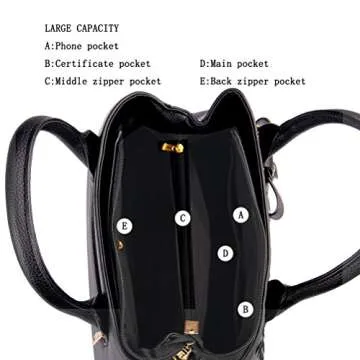 Jeniulet Purses and Handbags for Women Fashion Ladies PU Leather Top Handle Satchel Shoulder Tote Bags