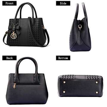 Jeniulet Purses and Handbags for Women Fashion Ladies PU Leather Top Handle Satchel Shoulder Tote Bags