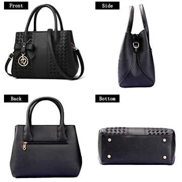 Jeniulet Purses and Handbags for Women Fashion Ladies PU Leather Top Handle Satchel Shoulder Tote Bags