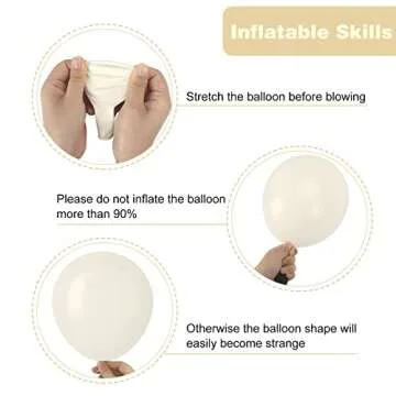 RUBFAC 129pcs Sand White Balloons Different Sizes 18 12 10 5 Inches, Cream Beige Latex Balloon Garland Arch for Birthday Party Graduation Wedding Anniversary Baby Shower Decoration