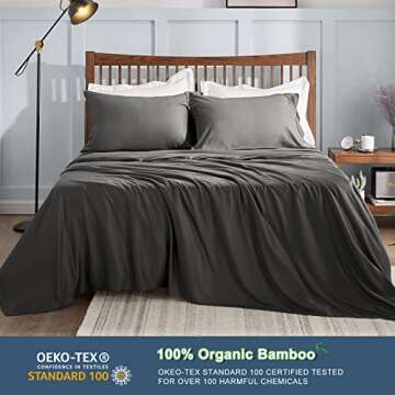 CozyLux Cooling Sheets King Size, Rayon derived from Bamboo, Oeko-TEX Certified Luxuriously Soft & C...