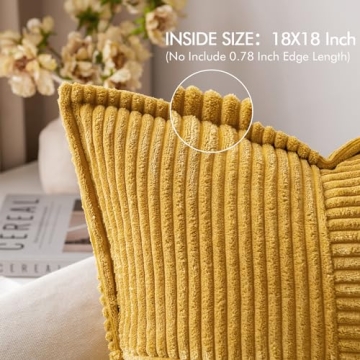 Mustard Yellow Corduroy Pillow Covers - Set of 2