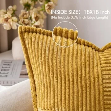Mustard Yellow Corduroy Pillow Covers - Set of 2