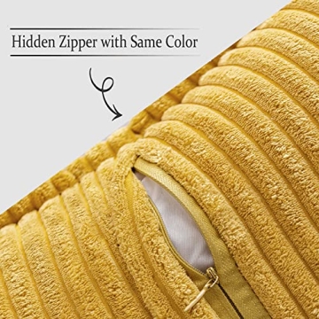 Mustard Yellow Corduroy Pillow Covers - Set of 2