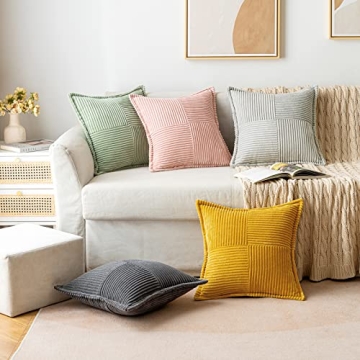 Mustard Yellow Corduroy Pillow Covers - Set of 2