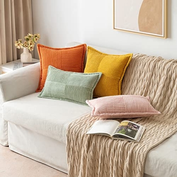 Mustard Yellow Corduroy Pillow Covers - Set of 2