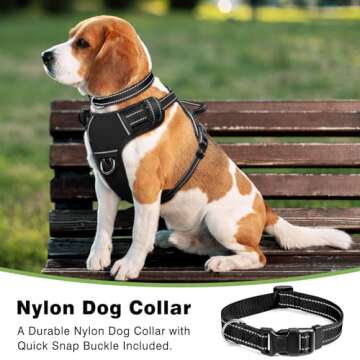 WINSEE Dog Harness No Pull, Pet Harnesses with Dog Collar, Adjustable Reflective Oxford Outdoor Vest...