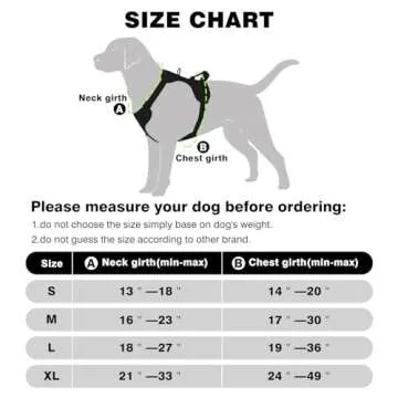 WINSEE Dog Harness No Pull, Pet Harnesses with Dog Collar, Adjustable Reflective Oxford Outdoor Vest, Front/Back Leash Clips for Small, Medium, Large, Extra Large Dogs, Easy Control Handle for Walking