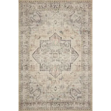 Loloi II Hathaway Collection HTH-06 Blush / Multi 2'-3" x 3'-9", .25" Thick, Accent Rug, Soft, Durable, Printed, Modern, Low Pile, Non-Shedding, Easy Clean, Living Room Rug