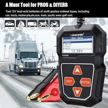 KONNWEI KW208 12V Car Battery Tester for All Vehicles