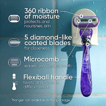 Gillette Venus Extra Smooth Swirl Razors for Women, 1 Venus Razor, 4 Razor Blade Refills, Flexiball ...