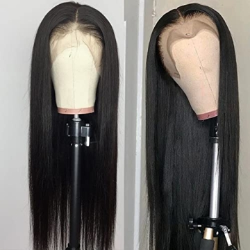 QD-Tizer Lace Front Wigs Natural Hairline 24 Inch Black