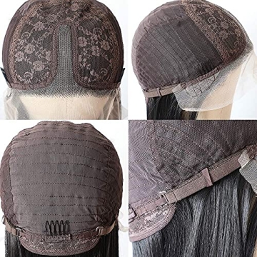 QD-Tizer Lace Front Wigs Natural Hairline 24 Inch Black