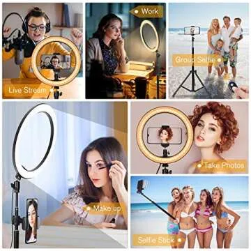 Belifu 10" Selfie Ring Light with Adjustable Tripod Stand