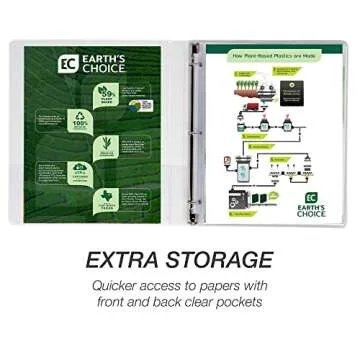 Samsill Plant-Based 0.5 Inch Durable Round Ring, Made in USA, View Binder, Eco-Friendly, USDA Certified Biobased, Single, White