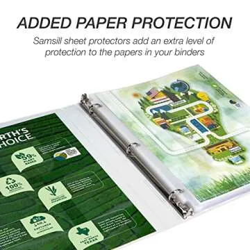 Samsill Plant-Based 0.5 Inch Durable Round Ring, Made in USA, View Binder, Eco-Friendly, USDA Certified Biobased, Single, White