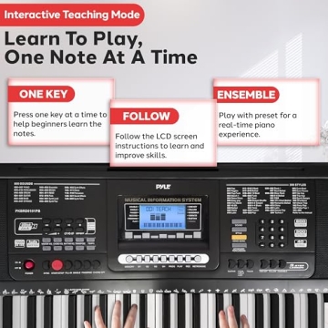 Pyle 61-Key Portable Karaoke Piano with Stand & Stool