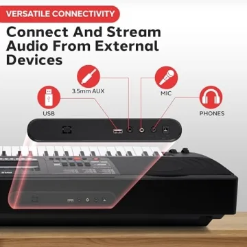 Pyle 61-Key Portable Karaoke Piano with Stand & Stool