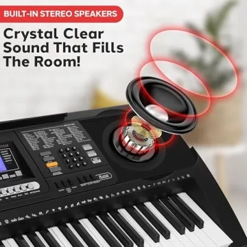 Pyle 61-Key Portable Karaoke Piano with Stand & Stool