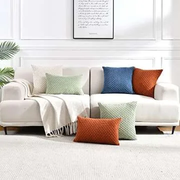 Fancy Homi 2 Packs Rust Decorative Throw Pillow Covers 18x18 Inch for Couch Bed Sofa, Modern Farmhouse Boho Home Decor, Soft Cute Plush Corduroy Cushion Case 45x45 CM