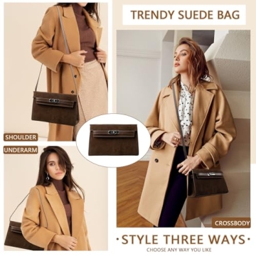 Stylish Brown Suede Shoulder Bag for Women 2024