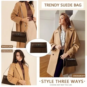 Stylish Brown Suede Shoulder Bag for Women 2024