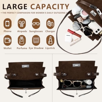 Stylish Brown Suede Shoulder Bag for Women 2024