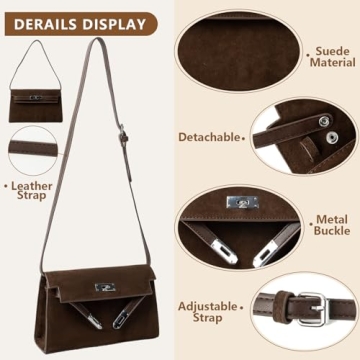 Stylish Brown Suede Shoulder Bag for Women 2024